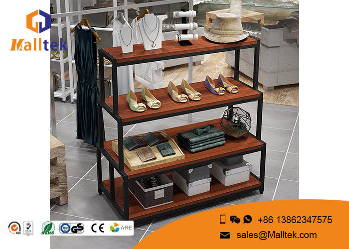 Rak Pajangan Kayu Baja Furniture Kustom Modern Untuk Display Toko