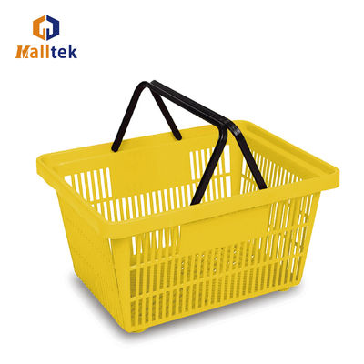 Popular Double Handle HDPP Hand Basket Plastic Shopping Basket For Retail Stores