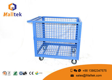 Heavy Duty Storage Supermarket Roll Cages Galvanized Wire Mesh Steel Metal