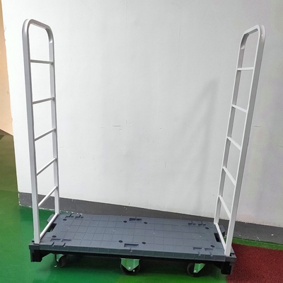 500kg Loading U Boat Platform Cart With Diamond Tread Deck, 6 Wheels Detachable Container