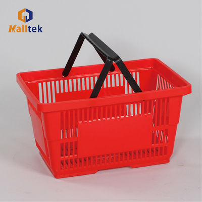 Blue / Red / Green Popular Handbasket Supermarket Plastic Shopping Basket Logo Custom