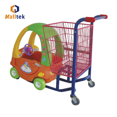 Plastic Baby Shopping Trolley With Basket For Supermarket